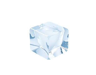 Realistic 3D Render of a Transparent Ice Cube