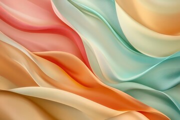 Obraz premium Elegant, flowing fabric folds in pastel shades.