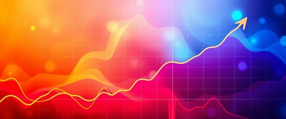 Fototapeta premium Stock chart displaying upward trending line graph, success, asset