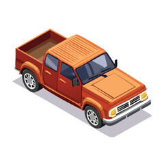 Pickup truck Vector Illustration with Flat Design, Clean Line Art, and Modern Minimalist AestheticArt.