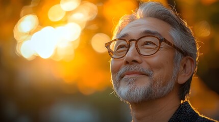 Joyful senior man playing guitar under a tree