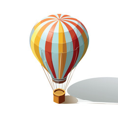 Fototapeta premium Hot air balloon Vector Illustration with Flat Design, Clean Line Art, and Modern Minimalist AestheticArt.