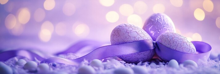 Fototapeta premium Delicate Purple Easter Eggs