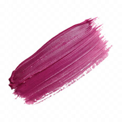 smooth glossy paint or lipstick swatch stroke in red colour isolated on transparent background