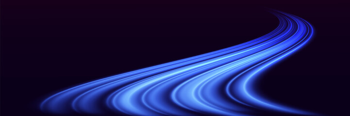 Light trails, motion blur effect. High-speed light effect. Vector illustration. EPS 10.