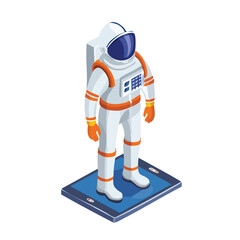 Space engineer Vector Illustration with Flat Design, Clean Line Art, and Modern Minimalist AestheticArt.