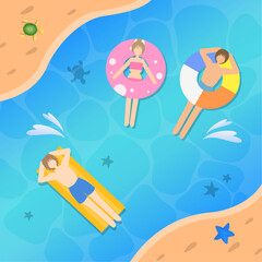 바다에서 물놀이하는 사람들 풍경 a scene of people playing in the water in the sea