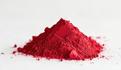 Vibrant crimson powder pile