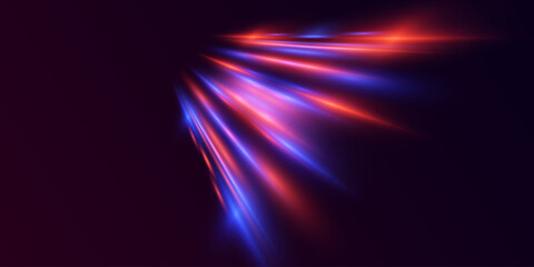 Light trails, motion blur effect. High-speed light effect. Vector illustration. EPS 10.