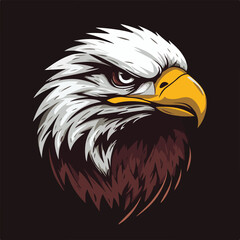 Majestic Bald Eagle Head Vector Illustration Isolated On Dark Background Perfect For Branding And Design Projects
