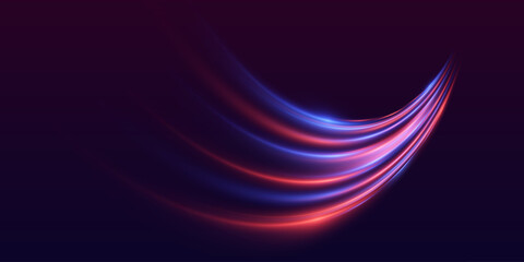 Light trails, motion blur effect. High-speed light effect. Vector illustration. EPS 10.