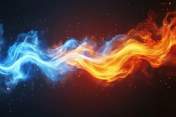 Dynamic interplay of fire and ice in a visual abstract.