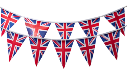 UK Union Jack Flag Garland for Parties and Events, Transparent PNG