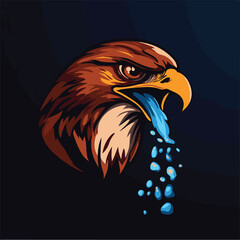 Eagle Head Vector Illustration With Water Droplets Modern Graphic Design For Tshirt Prints And Branding Projects
