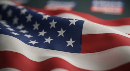 Obraz premium American Flag Presidential Election - Patriotic , symbolizes democracy, voting, freedom, unity, and the American spirit. Presidential election concept