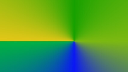 Abstract gradient artwork featuring yellow, green, and blue hues, merging at the center