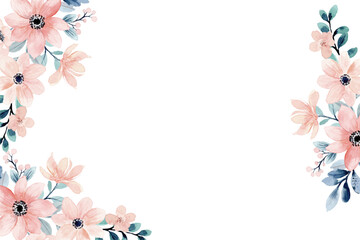 Watercolor flowers background vector for design.