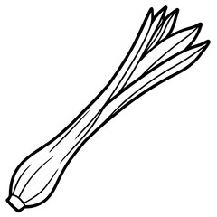 Leek line art vector