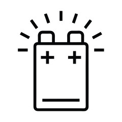 Obraz premium Car Battery with Rays Icon
