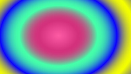 Concentric circles of vibrant, gradient colors.  A pink center fades to green, blue, and yellow rings