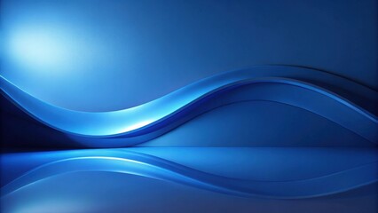 Naklejka premium Abstract Blue Wave Background with Smooth Curves and Reflective Surface for Modern Design Projects