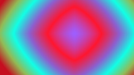 Vibrant concentric circles and a diamond shape gradient in red, purple, and teal hues