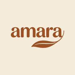 Amara Logo Design with Leaf Minimalist Branding