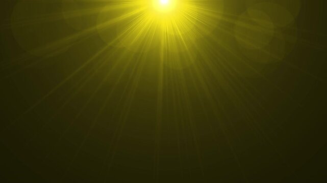 Sun rays on black screen overlay from top view, beautiful white spotlight effects moving on top. Underwater sea scene, flash lights, bright light lens flare effect, chroma key, 4K resolution