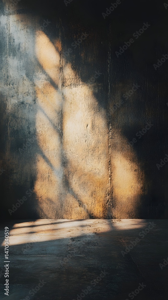 Poster ethereal and visionary abstract design with dramatic interplay of light shadow and fluid forms creat