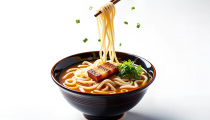 タイトル：「白いうどん：香り高いスープの日本の麺」