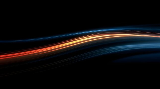 Mesmerizing abstract background with a dynamic light trail created by long exposure on a dark minimalist backdrop suggesting technology energy and modern design