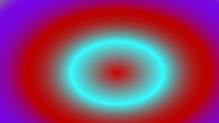 Vibrant concentric circles radiating outwards from a bright cyan ring against a gradient background of red and purple hues