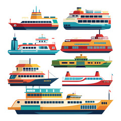 Nine classic Ferry arranged on a white background.