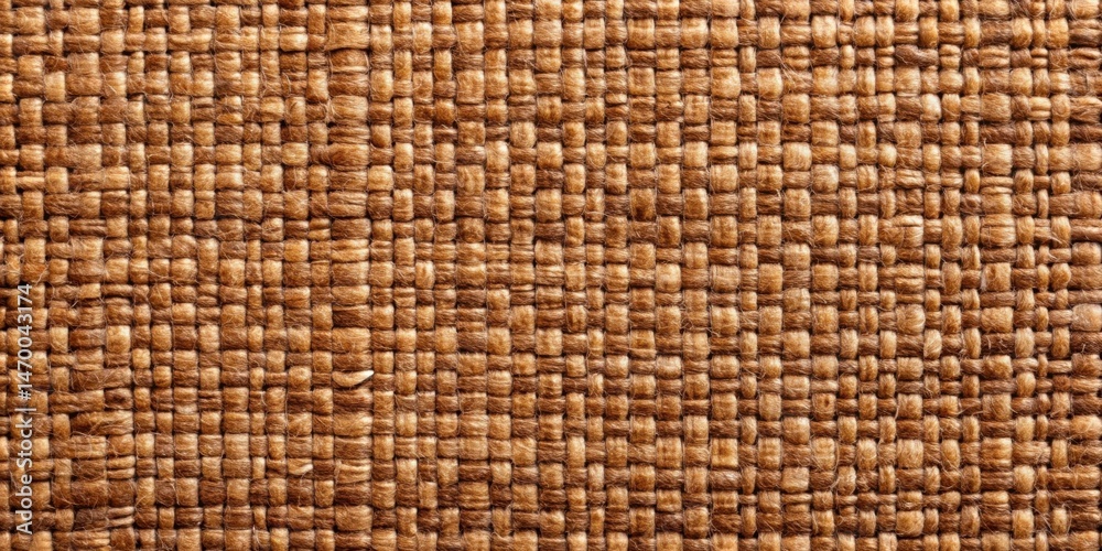 Poster Close-up Detailed View of a Brown Woven Textile Fabric Texture Featuring a Tightly Interwoven Pattern of Fibers Showing a Complex Textural Design Ideal for Backgrounds and Design Projects