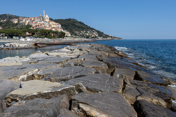 Mittelmeer Wellenbrecher, Cervo Italien 