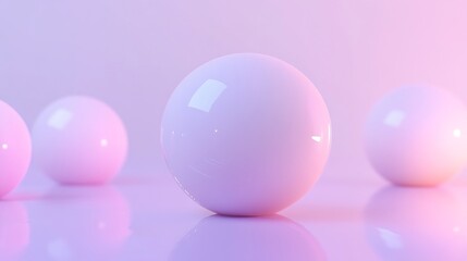 Pastel spheres with soft light, and abstract.