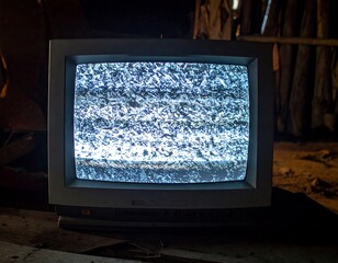 Static Television in Dark Room