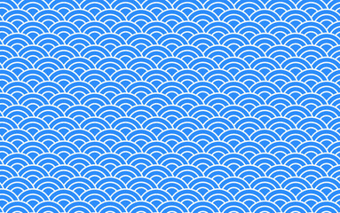 青海波模様／青×白
