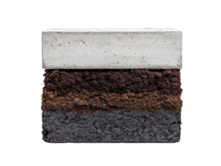 Textured blocks in various colors and materials