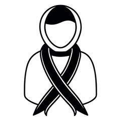 Diverse Women in Headscarves and Wraps, Simple Vector Icons