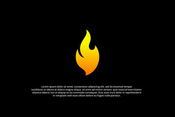 fiery flame icon logo gradient style simple
