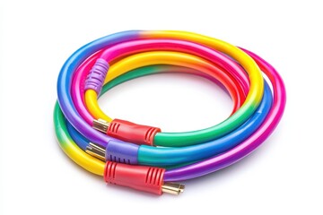Colorful coiled cable