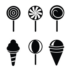 Minimalist Lollipop Icon Vector Design.