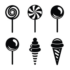 Minimalist Lollipop Icon Vector Design.