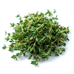 Fresh Thyme Sprigs Isolated on White Background Culinary Herb Ingredient Cooking Food