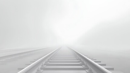 Obraz premium Foggy train tracks landscape