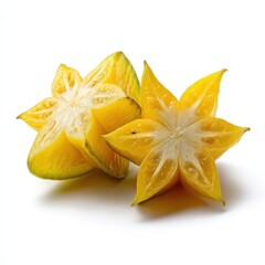 Fototapeta premium Juicy Sliced Star Fruit Fresh Carambola Ready to Eat Delicious Tropical Fruit