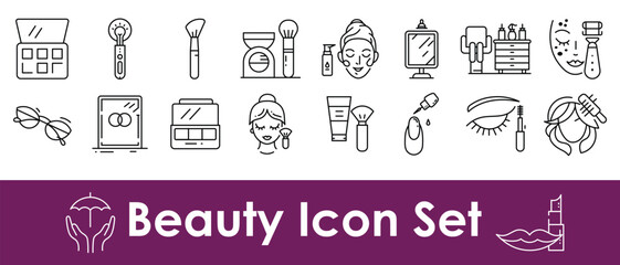vector set of beauty elements