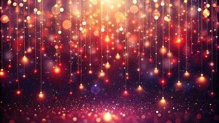 Obraz premium Shimmering Lights and Glittering Sparkle A Festive Background of Hanging Ornaments and Sparkling Dust