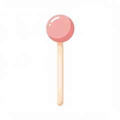 Pink Round Lollipop on Wooden Stick